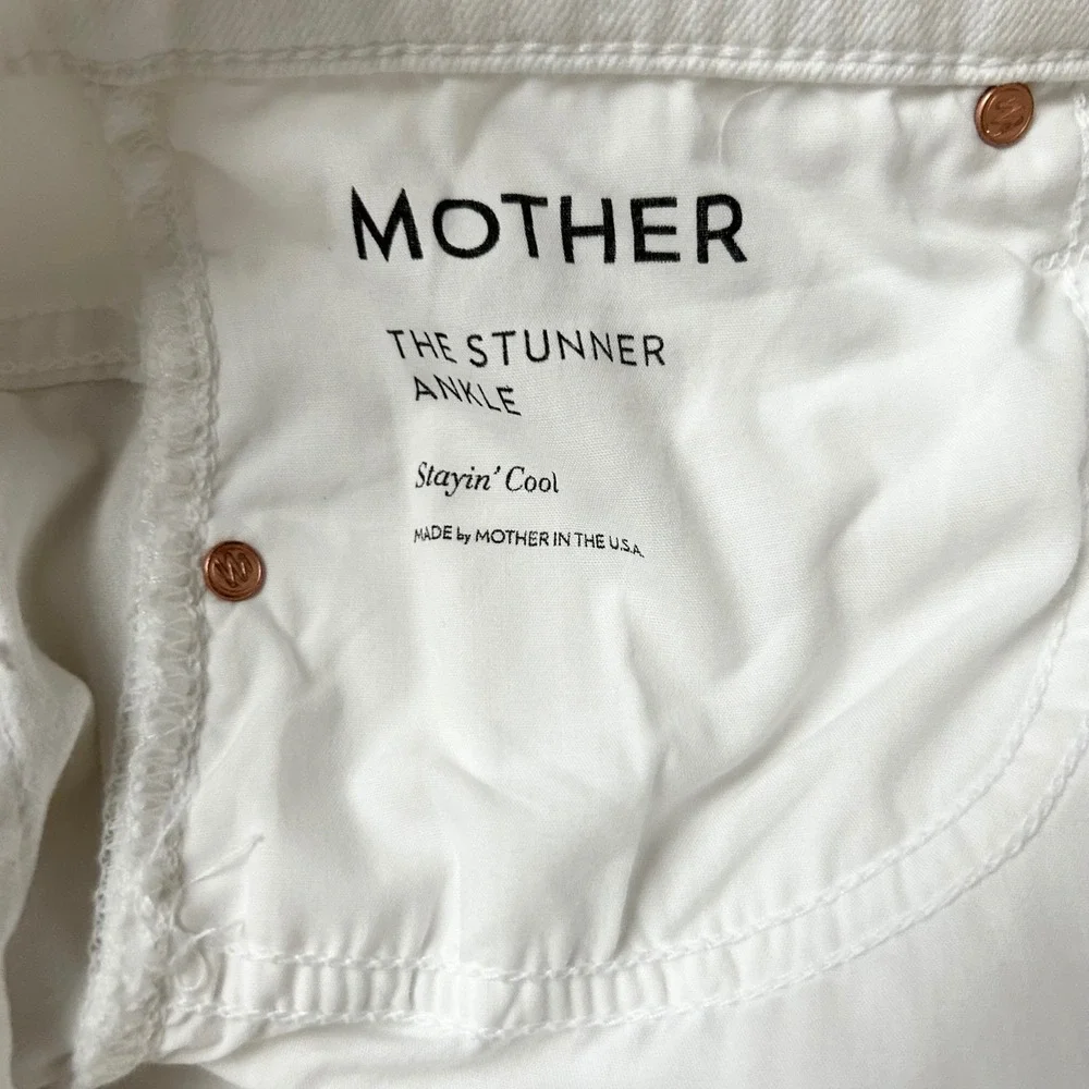 Mother The Stunner Ankle High Rise Skinny Jeans in Stayin Cool White Size 32 - Picture 9 of 11